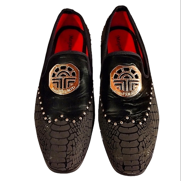 MEIJIANA Men's Vintage Leather Embroidery Noble Loafer Shoes Slip-on Siz… - Picture 6 of 13